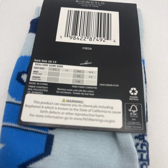 SONIC THE HEDGEHOG CREW SOCKS SIZE 10-13 - Picture 5 of 5